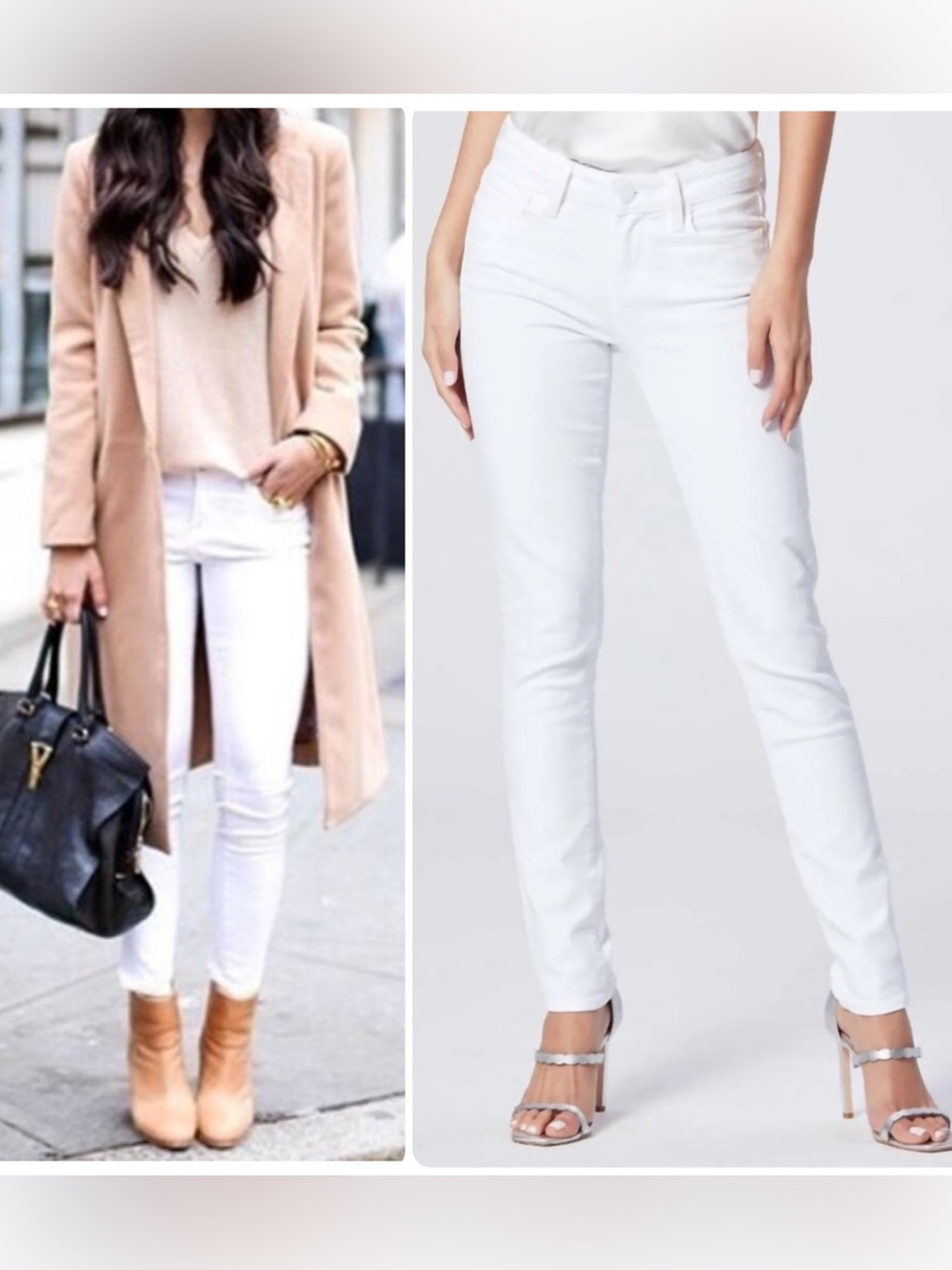 PAIGE Skyline Ankle Peg Mid Rise Skinny White Jeans Denim Pants NWT $189